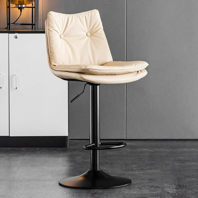 Contemporary Swivel Adjustable Height Barstool Indoor Bar Stool with Low Back White Black 1 Piece Clearhalo 'Bar Furniture' 'Bar Stools' 'bar_stools' 'furn' 'furn_bar_stools' 'furniture_bar_stools' 'Kitchen & Dining Furniture' 'kitchen&dining_furn' 'kitchen' 'kitchen_furn' Furniture' 4571694