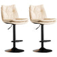 Contemporary Swivel Adjustable Height Barstool Indoor Bar Stool with Low Back White Black 2 Piece Set Clearhalo 'Bar Furniture' 'Bar Stools' 'bar_stools' 'furn' 'furn_bar_stools' 'furniture_bar_stools' 'Kitchen & Dining Furniture' 'kitchen&dining_furn' 'kitchen' 'kitchen_furn' Furniture' 4571695