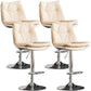 Contemporary Swivel Adjustable Height Barstool Indoor Bar Stool with Low Back White Silver 4 Piece Set Clearhalo 'Bar Furniture' 'Bar Stools' 'bar_stools' 'furn' 'furn_bar_stools' 'furniture_bar_stools' 'Kitchen & Dining Furniture' 'kitchen&dining_furn' 'kitchen' 'kitchen_furn' Furniture' 4571696