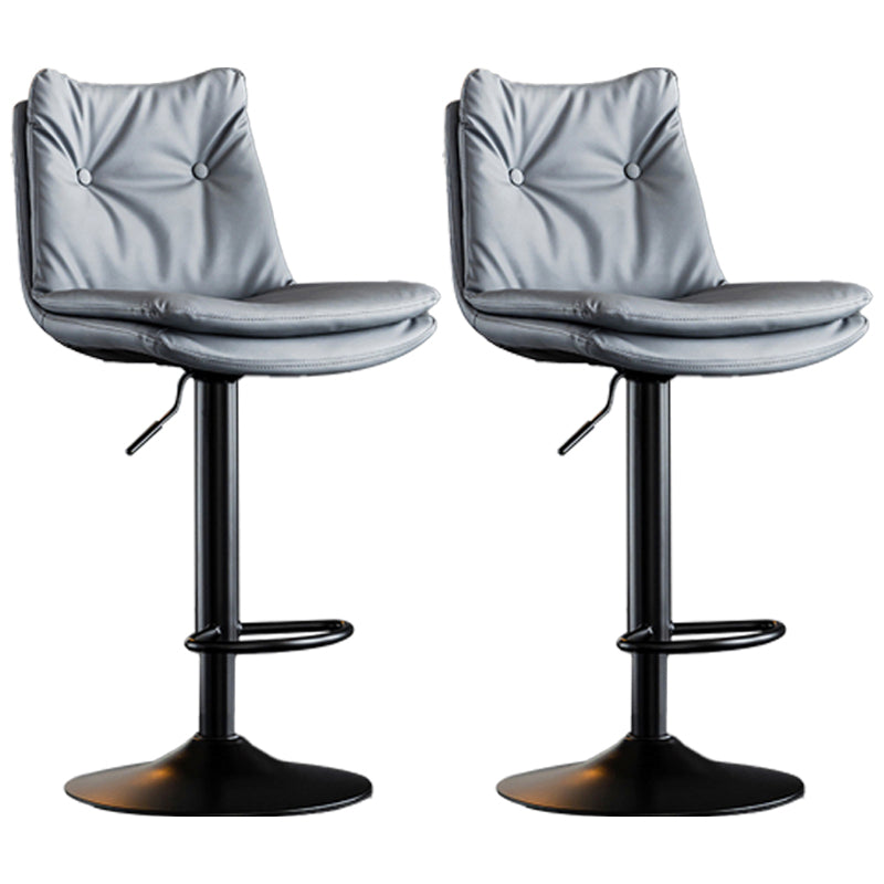 Contemporary Swivel Adjustable Height Barstool Indoor Bar Stool with Low Back Gray-Blue Black 2 Piece Set Clearhalo 'Bar Furniture' 'Bar Stools' 'bar_stools' 'furn' 'furn_bar_stools' 'furniture_bar_stools' 'Kitchen & Dining Furniture' 'kitchen&dining_furn' 'kitchen' 'kitchen_furn' Furniture' 4571701