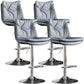Contemporary Swivel Adjustable Height Barstool Indoor Bar Stool with Low Back Gray-Blue Silver 4 Piece Set Clearhalo 'Bar Furniture' 'Bar Stools' 'bar_stools' 'furn' 'furn_bar_stools' 'furniture_bar_stools' 'Kitchen & Dining Furniture' 'kitchen&dining_furn' 'kitchen' 'kitchen_furn' Furniture' 4571702