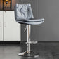 Contemporary Swivel Adjustable Height Barstool Indoor Bar Stool with Low Back Gray-Blue Silver 1 Piece Clearhalo 'Bar Furniture' 'Bar Stools' 'bar_stools' 'furn' 'furn_bar_stools' 'furniture_bar_stools' 'Kitchen & Dining Furniture' 'kitchen&dining_furn' 'kitchen' 'kitchen_furn' Furniture' 4571703