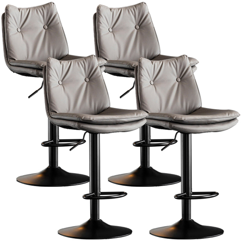 Contemporary Swivel Adjustable Height Barstool Indoor Bar Stool with Low Back Grey Black 4 Piece Set Clearhalo 'Bar Furniture' 'Bar Stools' 'bar_stools' 'furn' 'furn_bar_stools' 'furniture_bar_stools' 'Kitchen & Dining Furniture' 'kitchen&dining_furn' 'kitchen' 'kitchen_furn' Furniture' 4571705