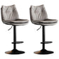 Contemporary Swivel Adjustable Height Barstool Indoor Bar Stool with Low Back Grey Black 2 Piece Set Clearhalo 'Bar Furniture' 'Bar Stools' 'bar_stools' 'furn' 'furn_bar_stools' 'furniture_bar_stools' 'Kitchen & Dining Furniture' 'kitchen&dining_furn' 'kitchen' 'kitchen_furn' Furniture' 4571707
