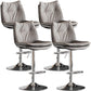 Contemporary Swivel Adjustable Height Barstool Indoor Bar Stool with Low Back Grey Silver 4 Piece Set Clearhalo 'Bar Furniture' 'Bar Stools' 'bar_stools' 'furn' 'furn_bar_stools' 'furniture_bar_stools' 'Kitchen & Dining Furniture' 'kitchen&dining_furn' 'kitchen' 'kitchen_furn' Furniture' 4571708