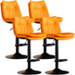 Contemporary Swivel Adjustable Height Barstool Indoor Bar Stool with Low Back Orange Black 4 Piece Set Clearhalo 'Bar Furniture' 'Bar Stools' 'bar_stools' 'furn' 'furn_bar_stools' 'furniture_bar_stools' 'Kitchen & Dining Furniture' 'kitchen&dining_furn' 'kitchen' 'kitchen_furn' Furniture' 4571711