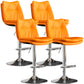 Contemporary Swivel Adjustable Height Barstool Indoor Bar Stool with Low Back Orange Silver 4 Piece Set Clearhalo 'Bar Furniture' 'Bar Stools' 'bar_stools' 'furn' 'furn_bar_stools' 'furniture_bar_stools' 'Kitchen & Dining Furniture' 'kitchen&dining_furn' 'kitchen' 'kitchen_furn' Furniture' 4571714