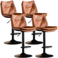 Contemporary Swivel Adjustable Height Barstool Indoor Bar Stool with Low Back Brown Black 4 Piece Set Clearhalo 'Bar Furniture' 'Bar Stools' 'bar_stools' 'furn' 'furn_bar_stools' 'furniture_bar_stools' 'Kitchen & Dining Furniture' 'kitchen&dining_furn' 'kitchen' 'kitchen_furn' Furniture' 4571717