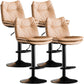 Contemporary Swivel Adjustable Height Barstool Indoor Bar Stool with Low Back Khaki Black 4 Piece Set Clearhalo 'Bar Furniture' 'Bar Stools' 'bar_stools' 'furn' 'furn_bar_stools' 'furniture_bar_stools' 'Kitchen & Dining Furniture' 'kitchen&dining_furn' 'kitchen' 'kitchen_furn' Furniture' 4571723