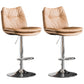 Contemporary Swivel Adjustable Height Barstool Indoor Bar Stool with Low Back Khaki Silver 2 Piece Set Clearhalo 'Bar Furniture' 'Bar Stools' 'bar_stools' 'furn' 'furn_bar_stools' 'furniture_bar_stools' 'Kitchen & Dining Furniture' 'kitchen&dining_furn' 'kitchen' 'kitchen_furn' Furniture' 4571728