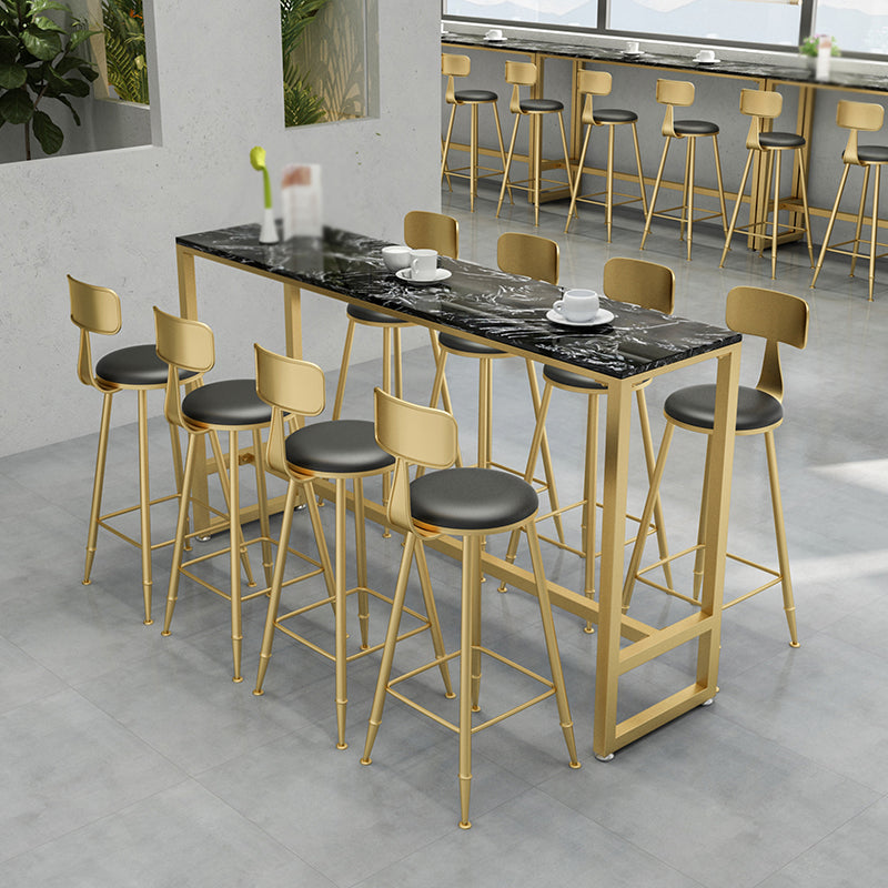 Modern Style Metal Bar Stool with Footrest Bistro Simple Bar Stool Clearhalo 'Bar Furniture' 'Bar Stools' 'bar_stools' 'furn' 'furn_bar_stools' 'furniture_bar_stools' 'Kitchen & Dining Furniture' 'kitchen&dining_furn' 'kitchen' 'kitchen_furn' Furniture' 4571730