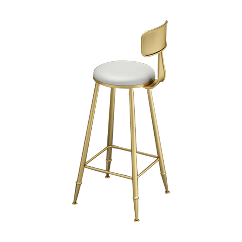 Modern Style Metal Bar Stool with Footrest Bistro Simple Bar Stool White 1 Piece Clearhalo 'Bar Furniture' 'Bar Stools' 'bar_stools' 'furn' 'furn_bar_stools' 'furniture_bar_stools' 'Kitchen & Dining Furniture' 'kitchen&dining_furn' 'kitchen' 'kitchen_furn' Furniture' 4571731