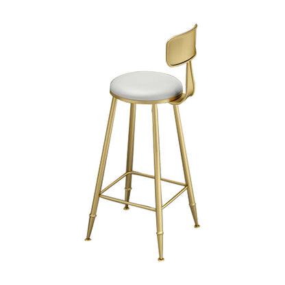 Modern Style Metal Bar Stool with Footrest Bistro Simple Bar Stool White 1 Piece Clearhalo 'Bar Furniture' 'Bar Stools' 'bar_stools' 'furn' 'furn_bar_stools' 'furniture_bar_stools' 'Kitchen & Dining Furniture' 'kitchen&dining_furn' 'kitchen' 'kitchen_furn' Furniture' 4571731