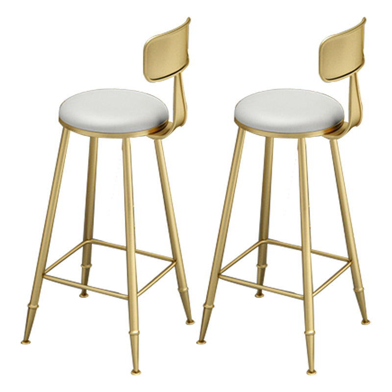 Modern Style Metal Bar Stool with Footrest Bistro Simple Bar Stool White 2 Piece Set Clearhalo 'Bar Furniture' 'Bar Stools' 'bar_stools' 'furn' 'furn_bar_stools' 'furniture_bar_stools' 'Kitchen & Dining Furniture' 'kitchen&dining_furn' 'kitchen' 'kitchen_furn' Furniture' 4571734