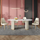 Oval Sintered Stone White Table Luxury Double Pedestal Table for Dining Room White 55.1"L x 31.5"W x 29.5"H Without Chairs Clearhalo ' dining_table' 'Dining Tables & Seating' 'Dining Tables' 'furn' 'furn_dining_table' 'Furniture' 'furniture_dining_table' 'Kitchen & Dining Furniture' 'kitchen&dining_furn' 'kitchen' 'kitchen_dining_table' 4571747