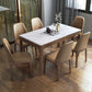 Rectangle Shape Mid-Century Dining Table Fixed Table with Marble Natural 51.2"L x 31.5"W x 29.5"H Without Chairs Clearhalo ' dining_table' 'Dining Tables & Seating' 'Dining Tables' 'furn' 'furn_dining_table' 'Furniture' 'furniture_dining_table' 'Kitchen & Dining Furniture' 'kitchen&dining_furn' 'kitchen' 'kitchen_dining_table' 4571782