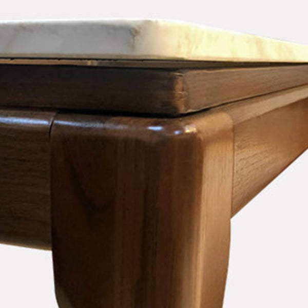 Rectangle Shape Mid-Century Dining Table Fixed Table with Marble Clearhalo ' dining_table' 'Dining Tables & Seating' 'Dining Tables' 'furn' 'furn_dining_table' 'Furniture' 'furniture_dining_table' 'Kitchen & Dining Furniture' 'kitchen&dining_furn' 'kitchen' 'kitchen_dining_table' 4571787