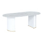 Metal Modern Oval Dining Table Sintered Stone Indoor Table for Dining Room and Kitchen White 63"L x 31.5"W x 29.5"H Without Chairs Clearhalo ' dining_table' 'Dining Tables & Seating' 'Dining Tables' 'furn' 'furn_dining_table' 'Furniture' 'furniture_dining_table' 'Kitchen & Dining Furniture' 'kitchen&dining_furn' 'kitchen' 'kitchen_dining_table' 4571798