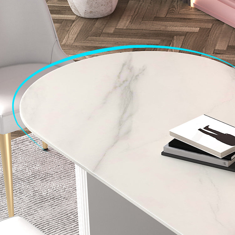 Metal Modern Oval Dining Table Sintered Stone Indoor Table for Dining Room and Kitchen Clearhalo ' dining_table' 'Dining Tables & Seating' 'Dining Tables' 'furn' 'furn_dining_table' 'Furniture' 'furniture_dining_table' 'Kitchen & Dining Furniture' 'kitchen&dining_furn' 'kitchen' 'kitchen_dining_table' 4571800