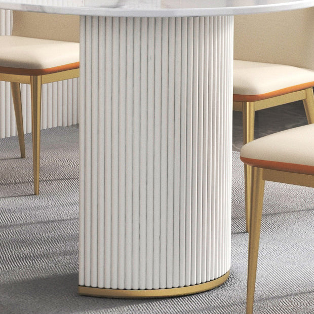 Stone Top Dining Table Modern Dining Table with Double Pedestal Base in White Clearhalo ' dining_table' 'Dining Tables & Seating' 'Dining Tables' 'furn' 'furn_dining_table' 'Furniture' 'furniture_dining_table' 'Kitchen & Dining Furniture' 'kitchen&dining_furn' 'kitchen' 'kitchen_dining_table' 4571837