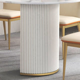 Stone Top Dining Table Modern Dining Table with Double Pedestal Base in White Clearhalo ' dining_table' 'Dining Tables & Seating' 'Dining Tables' 'furn' 'furn_dining_table' 'Furniture' 'furniture_dining_table' 'Kitchen & Dining Furniture' 'kitchen&dining_furn' 'kitchen' 'kitchen_dining_table' 4571837