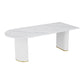 Stone Top Dining Table Modern Dining Table with Double Pedestal Base in White White Without Chairs Clearhalo ' dining_table' 'Dining Tables & Seating' 'Dining Tables' 'furn' 'furn_dining_table' 'Furniture' 'furniture_dining_table' 'Kitchen & Dining Furniture' 'kitchen&dining_furn' 'kitchen' 'kitchen_dining_table' 4571838