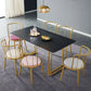 Sintered Stone Dining Table Traditional Luxury Dining Table with Gold Frame Black Gold Without Chairs Clearhalo ' dining_table' 'Dining Tables & Seating' 'Dining Tables' 'furn' 'furn_dining_table' 'Furniture' 'furniture_dining_table' 'Kitchen & Dining Furniture' 'kitchen&dining_furn' 'kitchen' 'kitchen_dining_table' 4571846