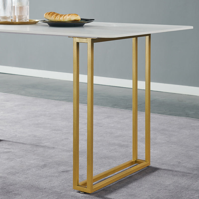 Sintered Stone Dining Table Traditional Luxury Dining Table with Gold Frame Clearhalo ' dining_table' 'Dining Tables & Seating' 'Dining Tables' 'furn' 'furn_dining_table' 'Furniture' 'furniture_dining_table' 'Kitchen & Dining Furniture' 'kitchen&dining_furn' 'kitchen' 'kitchen_dining_table' 4571849