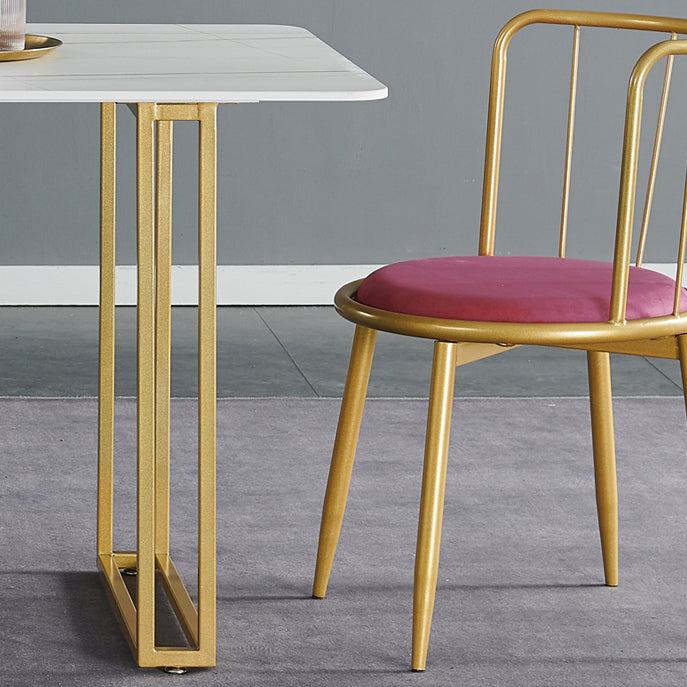 Sintered Stone Dining Table Traditional Luxury Dining Table with Gold Frame Clearhalo ' dining_table' 'Dining Tables & Seating' 'Dining Tables' 'furn' 'furn_dining_table' 'Furniture' 'furniture_dining_table' 'Kitchen & Dining Furniture' 'kitchen&dining_furn' 'kitchen' 'kitchen_dining_table' 4571850