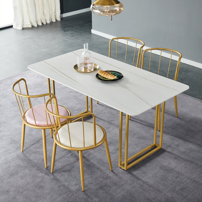 Sintered Stone Dining Table Traditional Luxury Dining Table with Gold Frame Clearhalo ' dining_table' 'Dining Tables & Seating' 'Dining Tables' 'furn' 'furn_dining_table' 'Furniture' 'furniture_dining_table' 'Kitchen & Dining Furniture' 'kitchen&dining_furn' 'kitchen' 'kitchen_dining_table' 4571852