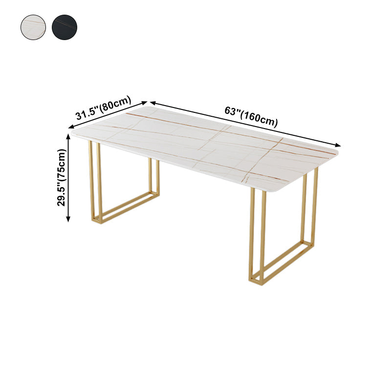 Sintered Stone Dining Table Traditional Luxury Dining Table with Gold Frame Clearhalo ' dining_table' 'Dining Tables & Seating' 'Dining Tables' 'furn' 'furn_dining_table' 'Furniture' 'furniture_dining_table' 'Kitchen & Dining Furniture' 'kitchen&dining_furn' 'kitchen' 'kitchen_dining_table' 4571855