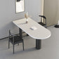 Free Form Solid Wood Indoor Table Restaurant Modern Wood Table with 3 Legs Black White 63"L x 27.6"W x 29.5"H Without Chairs Clearhalo ' dining_table' 'Dining Tables & Seating' 'Dining Tables' 'furn' 'furn_dining_table' 'Furniture' 'furniture_dining_table' 'Kitchen & Dining Furniture' 'kitchen&dining_furn' 'kitchen' 'kitchen_dining_table' 4571874