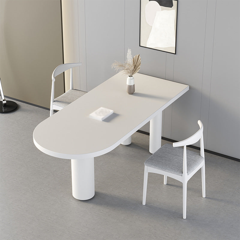 Free Form Solid Wood Indoor Table Restaurant Modern Wood Table with 3 Legs White Without Chairs Clearhalo ' dining_table' 'Dining Tables & Seating' 'Dining Tables' 'furn' 'furn_dining_table' 'Furniture' 'furniture_dining_table' 'Kitchen & Dining Furniture' 'kitchen&dining_furn' 'kitchen' 'kitchen_dining_table' 4571876