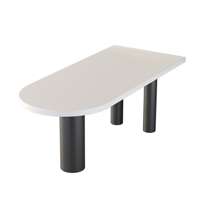 Free Form Solid Wood Indoor Table Restaurant Modern Wood Table with 3 Legs Black White Without Chairs Clearhalo ' dining_table' 'Dining Tables & Seating' 'Dining Tables' 'furn' 'furn_dining_table' 'Furniture' 'furniture_dining_table' 'Kitchen & Dining Furniture' 'kitchen&dining_furn' 'kitchen' 'kitchen_dining_table' 4571879