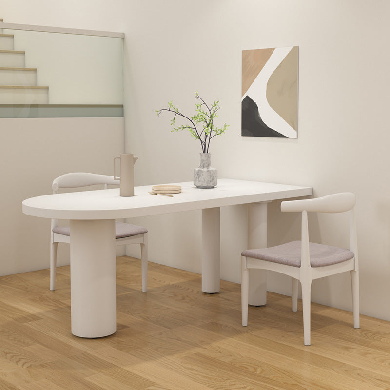 Free Form Solid Wood Table for Restaurant Modern Wood Table with 3 Legs White 63"L x 27.6"W x 29.5"H Without Chairs Clearhalo ' dining_table' 'Dining Tables & Seating' 'Dining Tables' 'furn' 'furn_dining_table' 'Furniture' 'furniture_dining_table' 'Kitchen & Dining Furniture' 'kitchen&dining_furn' 'kitchen' 'kitchen_dining_table' 4571892