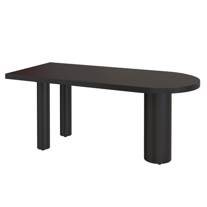 Free Form Solid Wood Table for Restaurant Modern Wood Table with 3 Legs Black Without Chairs Clearhalo ' dining_table' 'Dining Tables & Seating' 'Dining Tables' 'furn' 'furn_dining_table' 'Furniture' 'furniture_dining_table' 'Kitchen & Dining Furniture' 'kitchen&dining_furn' 'kitchen' 'kitchen_dining_table' 4571896