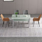Metal Modern Rectangle Indoor Table Glass Table for Kitchen and Dining Room White 55.1"L x 31.5"W x 29.5"H Without Chairs Clearhalo ' dining_table' 'Dining Tables & Seating' 'Dining Tables' 'furn' 'furn_dining_table' 'Furniture' 'furniture_dining_table' 'Kitchen & Dining Furniture' 'kitchen&dining_furn' 'kitchen' 'kitchen_dining_table' 4571934