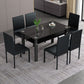 Metal Modern Rectangle Indoor Table Glass Table for Kitchen and Dining Room Black 47.2"L x 27.6"W x 29.5"H Without Chairs Clearhalo ' dining_table' 'Dining Tables & Seating' 'Dining Tables' 'furn' 'furn_dining_table' 'Furniture' 'furniture_dining_table' 'Kitchen & Dining Furniture' 'kitchen&dining_furn' 'kitchen' 'kitchen_dining_table' 4571935