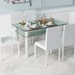 Metal Modern Rectangle Indoor Table Glass Table for Kitchen and Dining Room Clearhalo ' dining_table' 'Dining Tables & Seating' 'Dining Tables' 'furn' 'furn_dining_table' 'Furniture' 'furniture_dining_table' 'Kitchen & Dining Furniture' 'kitchen&dining_furn' 'kitchen' 'kitchen_dining_table' 4571944