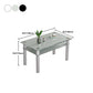 Metal Modern Rectangle Indoor Table Glass Table for Kitchen and Dining Room Clearhalo ' dining_table' 'Dining Tables & Seating' 'Dining Tables' 'furn' 'furn_dining_table' 'Furniture' 'furniture_dining_table' 'Kitchen & Dining Furniture' 'kitchen&dining_furn' 'kitchen' 'kitchen_dining_table' 4571947