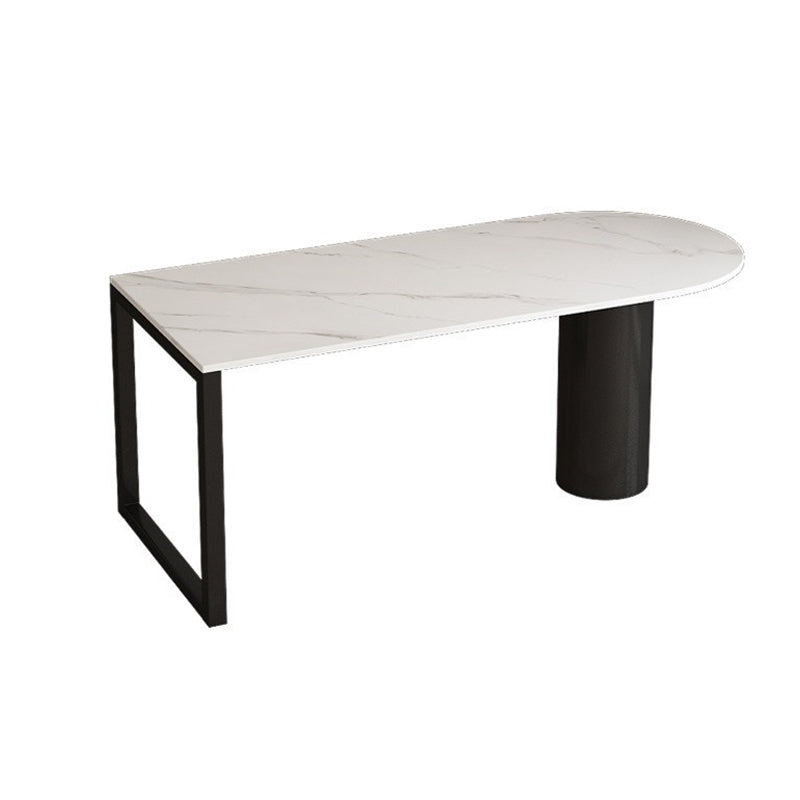 Free Form Dining Table Contemporary Table with Double Pedestal Base for Kitchen Stone Without Chairs Clearhalo ' dining_table' 'Dining Tables & Seating' 'Dining Tables' 'furn' 'furn_dining_table' 'Furniture' 'furniture_dining_table' 'Kitchen & Dining Furniture' 'kitchen&dining_furn' 'kitchen' 'kitchen_dining_table' 4571955