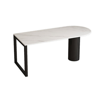 Free Form Dining Table Contemporary Table with Double Pedestal Base for Kitchen Stone Without Chairs Clearhalo ' dining_table' 'Dining Tables & Seating' 'Dining Tables' 'furn' 'furn_dining_table' 'Furniture' 'furniture_dining_table' 'Kitchen & Dining Furniture' 'kitchen&dining_furn' 'kitchen' 'kitchen_dining_table' 4571955