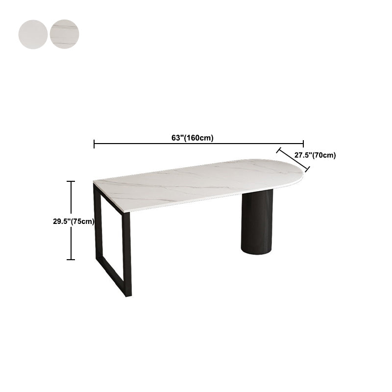 Free Form Dining Table Contemporary Table with Double Pedestal Base for Kitchen Clearhalo ' dining_table' 'Dining Tables & Seating' 'Dining Tables' 'furn' 'furn_dining_table' 'Furniture' 'furniture_dining_table' 'Kitchen & Dining Furniture' 'kitchen&dining_furn' 'kitchen' 'kitchen_dining_table' 4571962