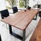 Rectangle Double Pedestal Industrial Dining Table Fixed Table of Solid Wood Walnut 63"L x 27.6"W x 29.5"H Without Chairs Clearhalo ' dining_table' 'Dining Tables & Seating' 'Dining Tables' 'furn' 'furn_dining_table' 'Furniture' 'furniture_dining_table' 'Kitchen & Dining Furniture' 'kitchen&dining_furn' 'kitchen' 'kitchen_dining_table' 4571967