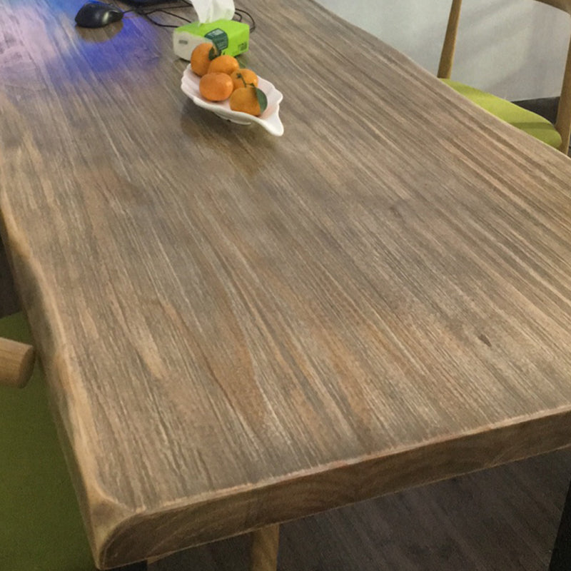 Rectangle Double Pedestal Industrial Dining Table Fixed Table of Solid Wood Clearhalo ' dining_table' 'Dining Tables & Seating' 'Dining Tables' 'furn' 'furn_dining_table' 'Furniture' 'furniture_dining_table' 'Kitchen & Dining Furniture' 'kitchen&dining_furn' 'kitchen' 'kitchen_dining_table' 4571971