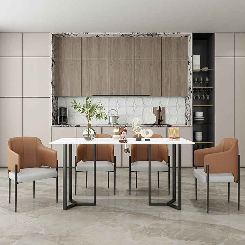 Sintered Stone Dining Table Traditional Luxury Gold Frame Table for Home Clearhalo ' dining_table' 'Dining Tables & Seating' 'Dining Tables' 'furn' 'furn_dining_table' 'Furniture' 'furniture_dining_table' 'Kitchen & Dining Furniture' 'kitchen&dining_furn' 'kitchen' 'kitchen_dining_table' 4571990
