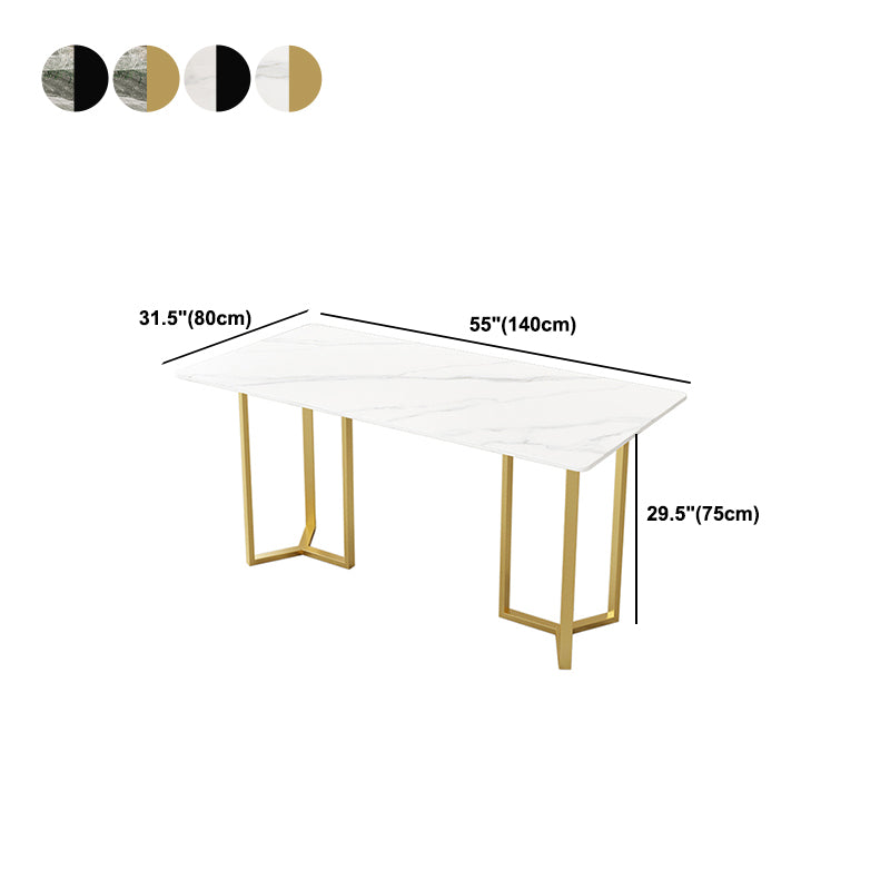Sintered Stone Dining Table Traditional Luxury Gold Frame Table for Home Clearhalo ' dining_table' 'Dining Tables & Seating' 'Dining Tables' 'furn' 'furn_dining_table' 'Furniture' 'furniture_dining_table' 'Kitchen & Dining Furniture' 'kitchen&dining_furn' 'kitchen' 'kitchen_dining_table' 4571994