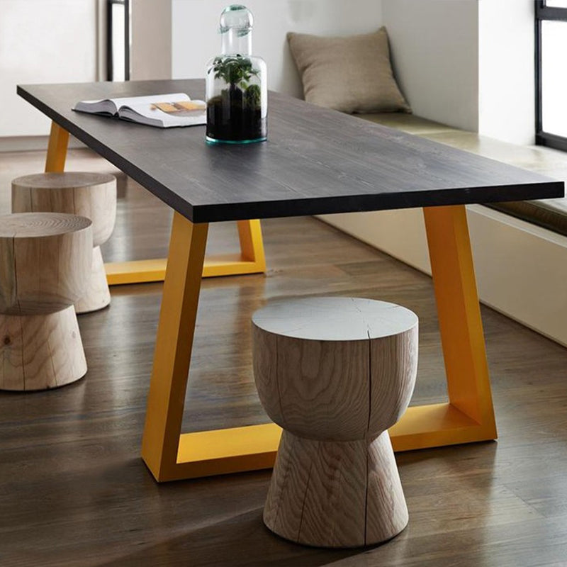 Rectangle Luxury Style Dining Table Solid Wood Fixed Table for Restaurant Black 63"L x 27.6"W x 29.5"H Without Chairs Clearhalo ' dining_table' 'Dining Tables & Seating' 'Dining Tables' 'furn' 'furn_dining_table' 'Furniture' 'furniture_dining_table' 'Kitchen & Dining Furniture' 'kitchen&dining_furn' 'kitchen' 'kitchen_dining_table' 4571999