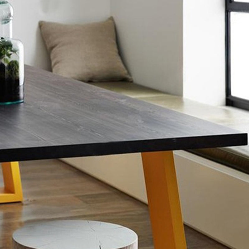 Rectangle Luxury Style Dining Table Solid Wood Fixed Table for Restaurant Clearhalo ' dining_table' 'Dining Tables & Seating' 'Dining Tables' 'furn' 'furn_dining_table' 'Furniture' 'furniture_dining_table' 'Kitchen & Dining Furniture' 'kitchen&dining_furn' 'kitchen' 'kitchen_dining_table' 4572004