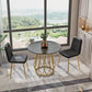 Round Sintered Stone Dining Table Traditional Luxury Dining Table for Dining Room Black-Gold 31.5"L x 31.5"W x 29.5"H Without Chairs Clearhalo ' dining_table' 'Dining Tables & Seating' 'Dining Tables' 'furn' 'furn_dining_table' 'Furniture' 'furniture_dining_table' 'Kitchen & Dining Furniture' 'kitchen&dining_furn' 'kitchen' 'kitchen_dining_table' 4572016